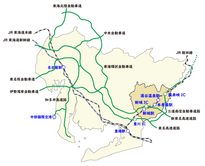 愛知県から見た新城市